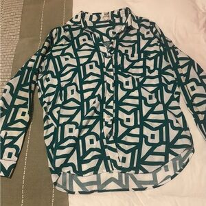 River Island Teal Geometric Blouse